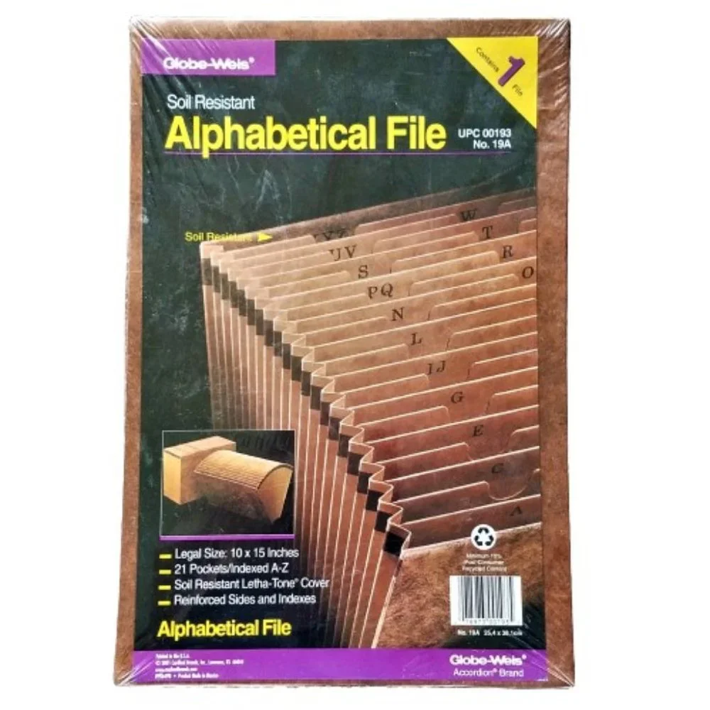 Set of 2 Accordion Folders Alphabetical & 12 Pocket Brand New